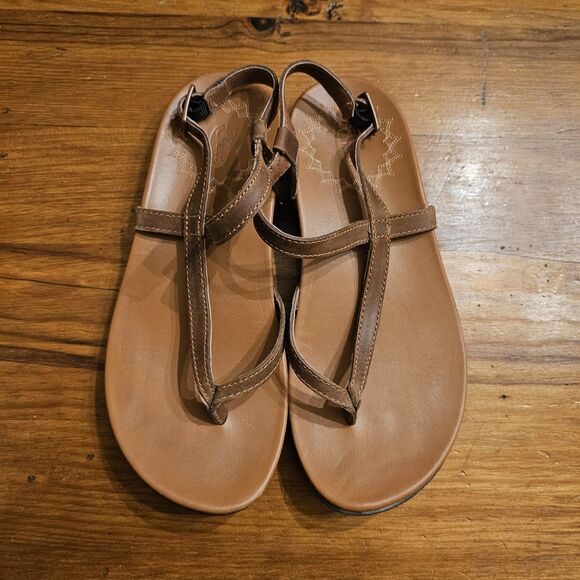 Chaco Rowan Women's 5 Brown Leather Strappy Sandals Slingback Thong Comfort shoe - Picture 7 of 7